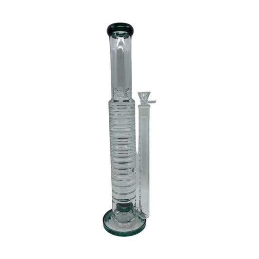 18.5" Tall Showerhead Percolator Glass Water Pipe with Coiled Wall and Ice Catcher