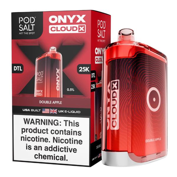Pod Salt Onyx Cloud X 25K Puff Shisha Disposable-Double Apple-Single Disposable-5%-20mL