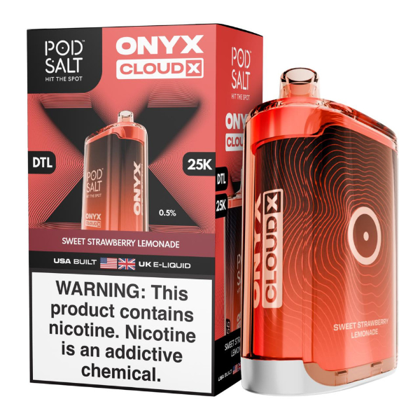 Pod Salt Onyx Cloud X 25K Puff Shisha Disposable-Sweet Strawberry Lemonade-Single Disposable-5%-20mL