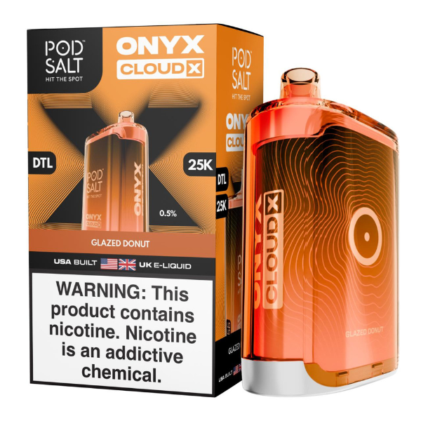 Pod Salt Onyx Cloud X 25K Puff Shisha Disposable-Glazed Donut-Single Disposable-5%-20mL