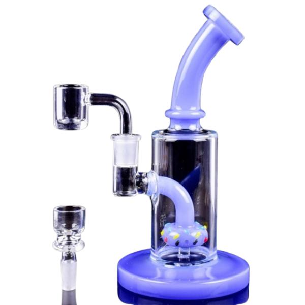 8" Donut Glass Water Pipe with Showerhead Percolator