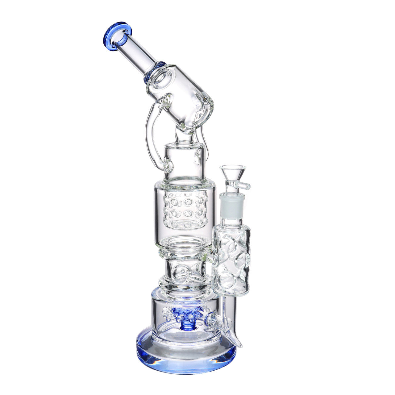 16" Telescope Glass Water Pipe With Sprinkler Perc Ash Catcher Handle