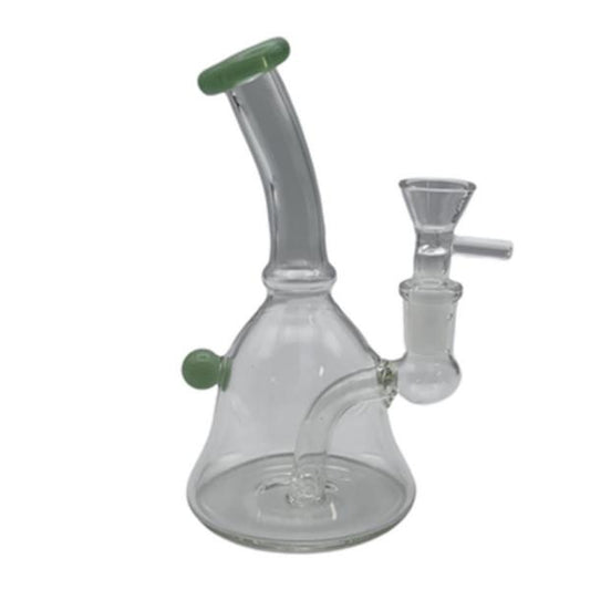 6.5" Clear Bell Shaped Glass Water Pipe with Percolator