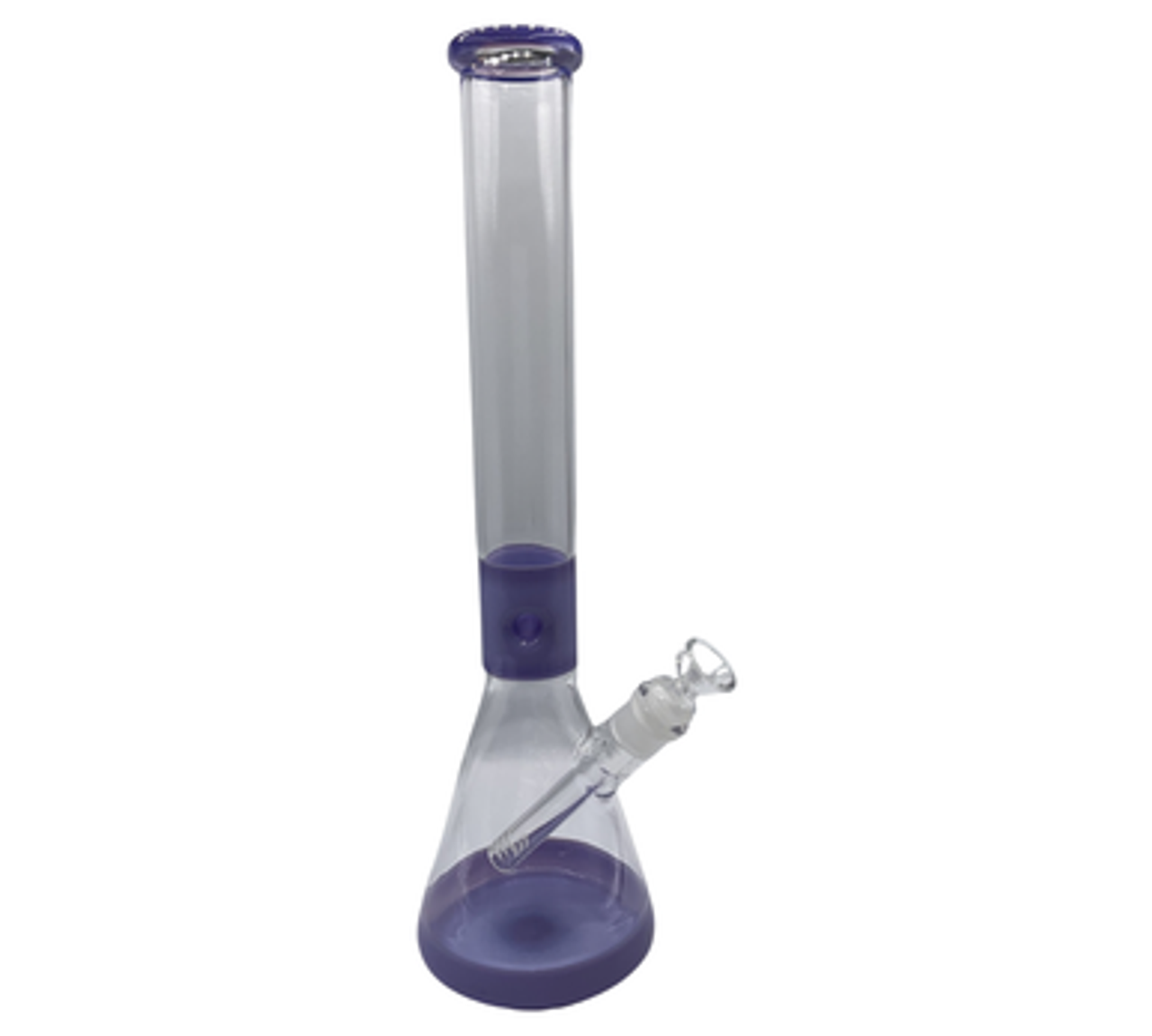 16" Color Stripe Accent Glass Beaker Water Pipe with Ice Catchers