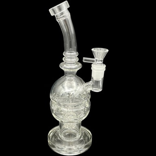 9.5" Clear Bubble Glass Water Pipe