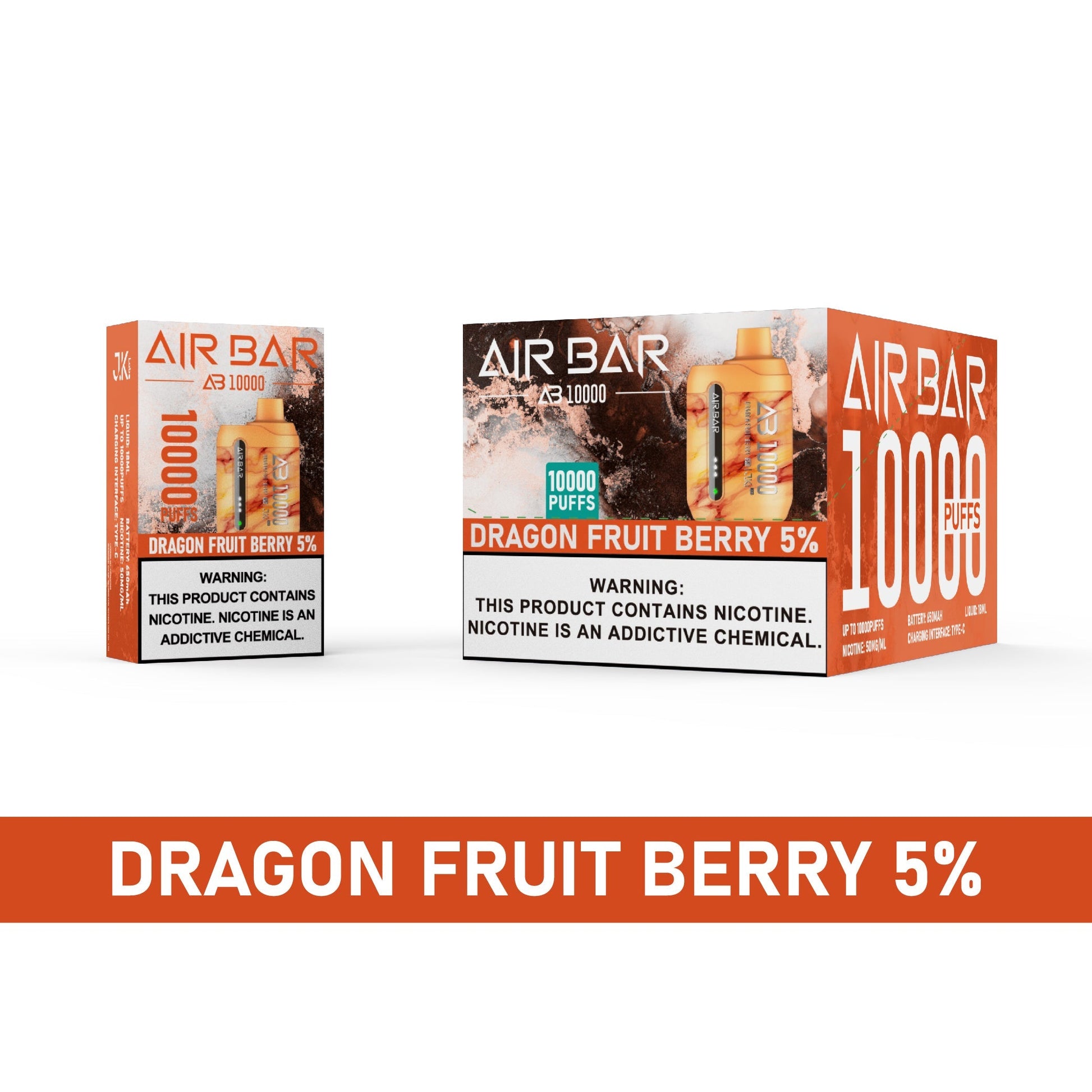 Air Bar AB10000 Disposable Vape 10-Pack Best Flavor Dragon Fruit Berry