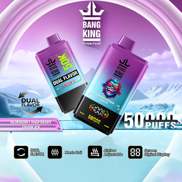Best Deal BangKing 50K Puffs Dual Flavor 50mL Single Disposable - Blueberry Raspberry / Grape Ice