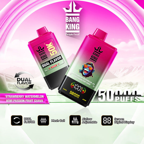 Best Deal BangKing 50K Puffs Dual Flavor 50mL Single Disposable - Strawberry Watermelon / Kiwi Passion Fruit Guava