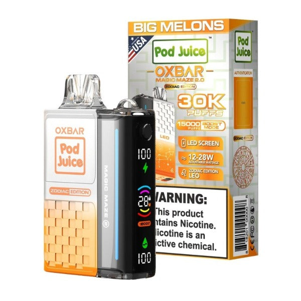 Best Deal Pod Juice x OXBAR Magic Maze 2 30k Puffs Rechargeable Disposable Vape 13mL Big Melons