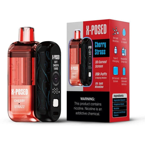 Best Deal X-Posed 35,000 Puffs Disposable Vape Kit - Cherry Strazz