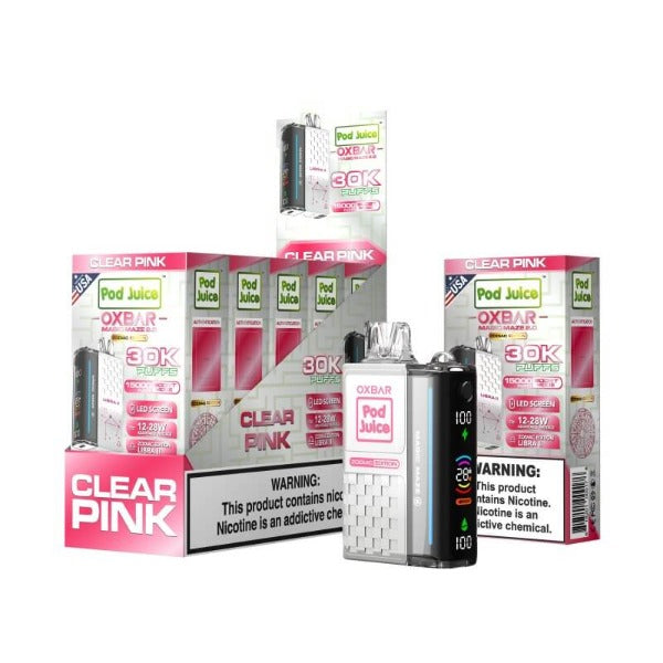 Best Deal Pod Juice x OXBAR Magic Maze 2 30k Puffs Rechargeable Disposable Vape 13mL Clear Pink