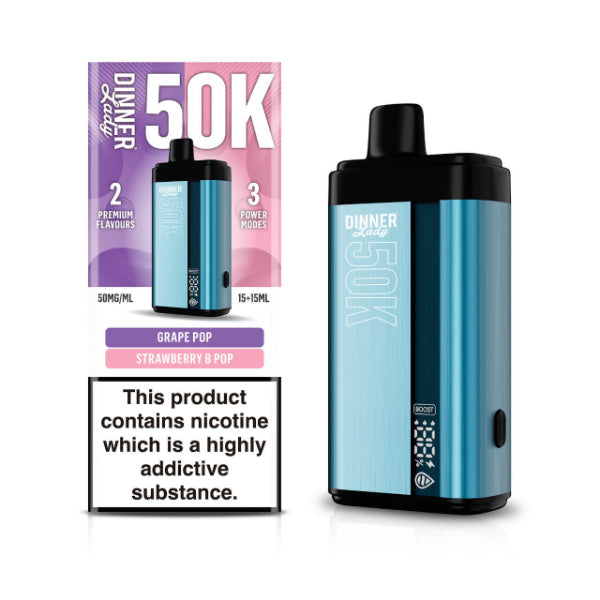 Dinner Lady 50K Dual Flavor Disposable Grape Pop & Strawberry B-Pop