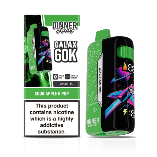 Dinner Lady Galax 60,000 Disposable Vape Sour Apple B Pop