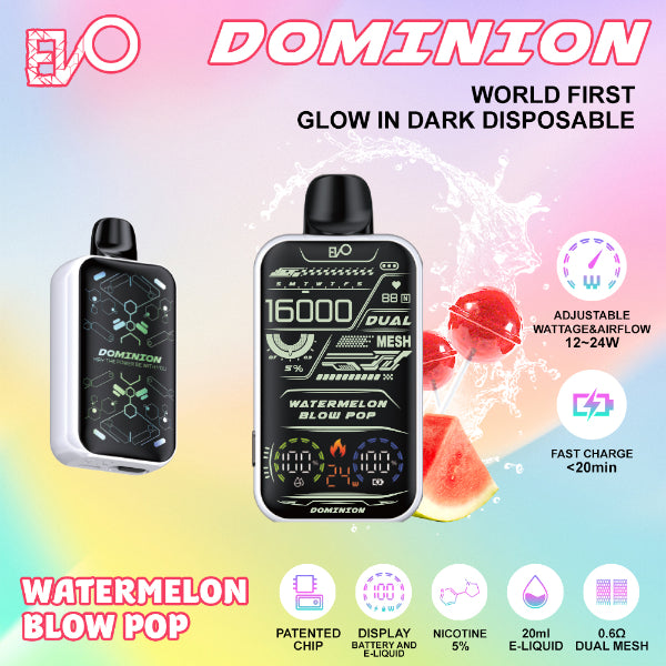 EVO Dominion 16,000 Puffs Disposable Watermelon Blow Pop
