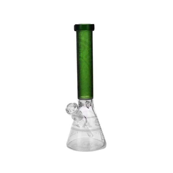 Sandblasted Square Glass Beaker Bong 15″