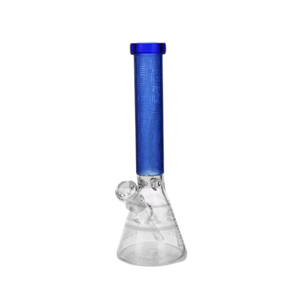 Sandblasted Square Glass Beaker Bong 15″