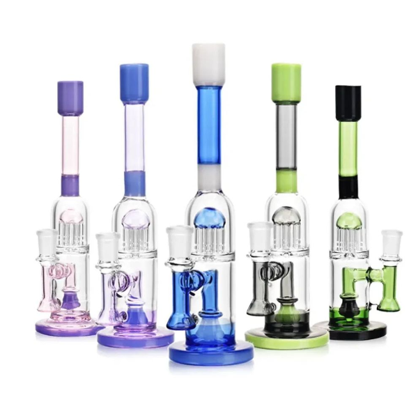 9inch Double Perc Dry Herb Glass