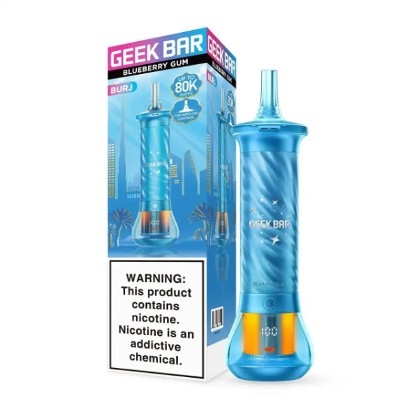  Geek Bar Burj 80,000 Puffs Shisha Disposable Blueberry Gum