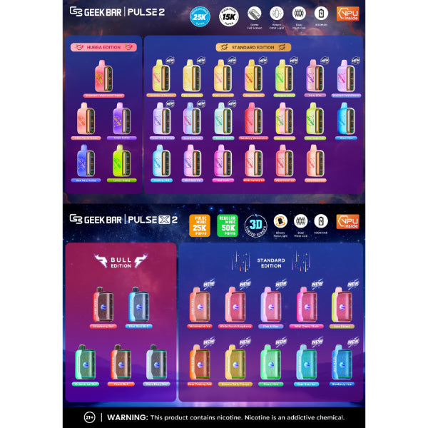 Geek Bar Pulse X2 50K Puffs Disposable Flavor Card