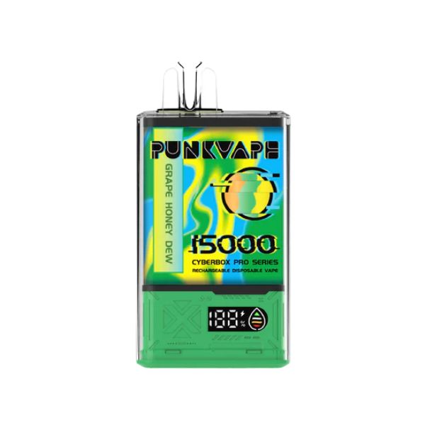 Best Deal PunkVape Cyber Box 15,000 Puffs Disposable Vape - Grape Honey Dew