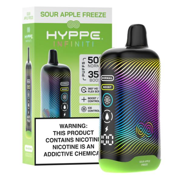 Best Deal Hyppe Infiniti 50,000 Puffs Disposable - Sour Apple Freeze