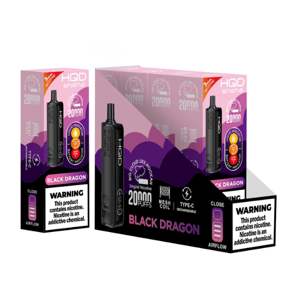 Best Deal HQD Shisha 20,000 Puff Disposable Vape - Black Dragon