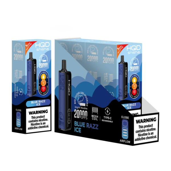 Best Deal HQD Shisha 20,000 Puff Disposable Vape - Blue Razz Ice
