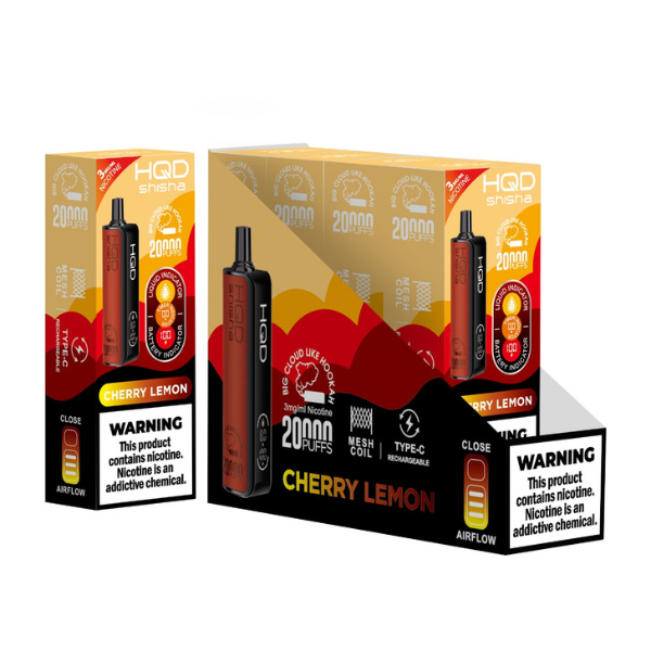 Best Deal HQD Shisha 20,000 Puff Disposable Vape - Cherry Lemon