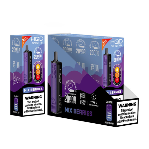 Best Deal HQD Shisha 20,000 Puff Disposable Vape - Mix Berries