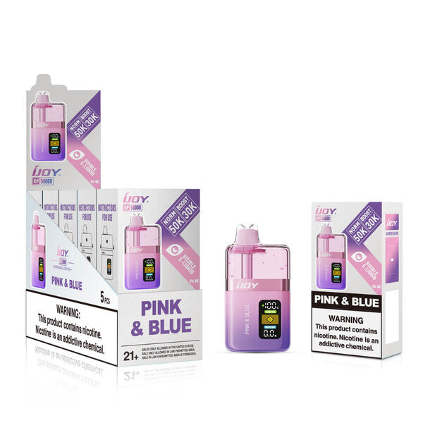 pink and blue disposable vape iJoy XP50K 50,000 Puffs Disposable Vape 5 Pack – $75.00 – eLiquid.com