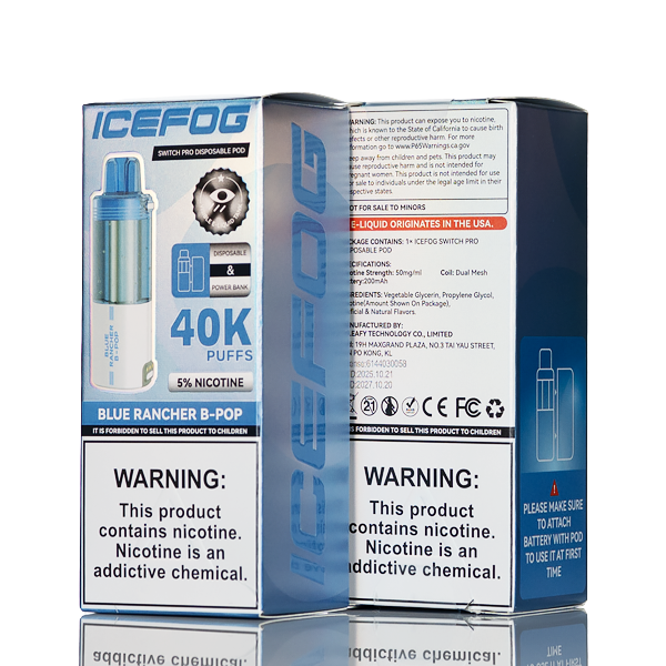 IceFog 40K Switch Pro Disposable Pod | Only $13.99 $14.99 eLiquid.com IceFog 40K Switch Pro Disposable Pod | Only $13.99 $14.99 eLiquid.com