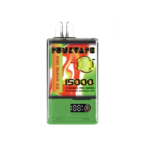 Best Deal PunkVape Cyber Box 15,000 Puffs Disposable Vape - Kiwi Guava Ice