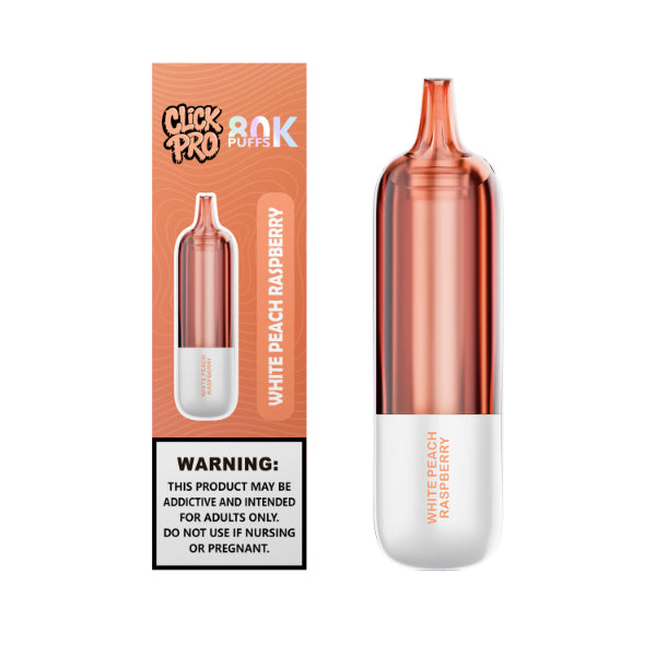 L&A Click Pro 80,000 Puffs Replacement Pods White Peach Raspberry