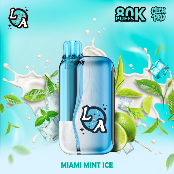 L&A Click Pro 80,000 Puffs Disposable Kit Miami Mint Ice