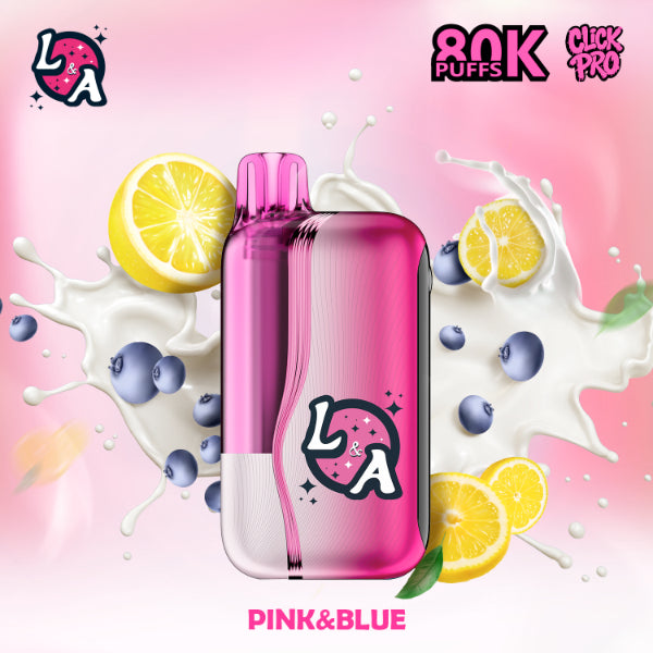 L&A Click Pro 80,000 Puffs Disposable Kit Pink & Blue