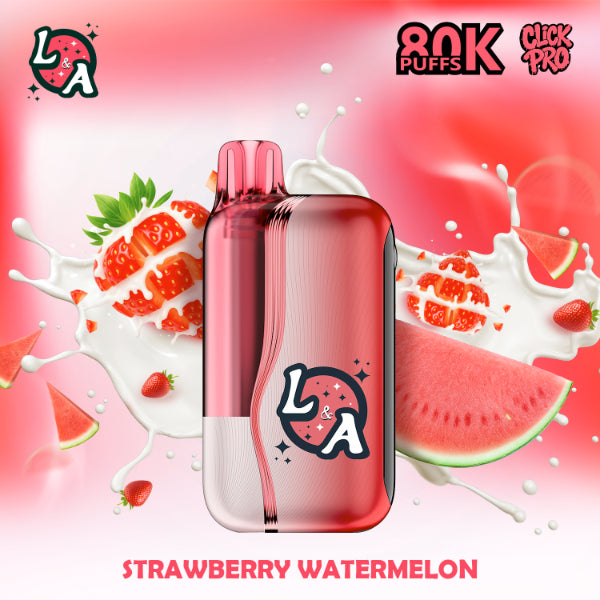 L&A Click Pro 80,000 Puffs Disposable Kit Strawberry Watermelon