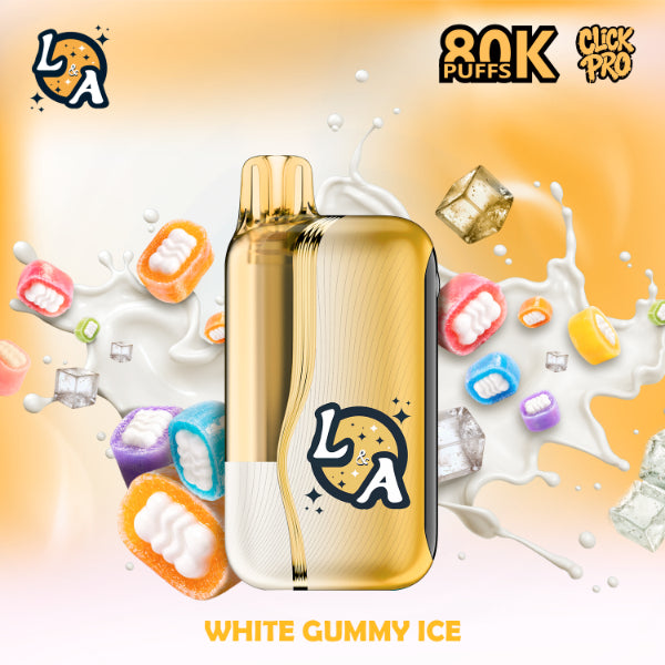 L&A Click Pro 80,000 Puffs Disposable Kit White Gummy Ice
