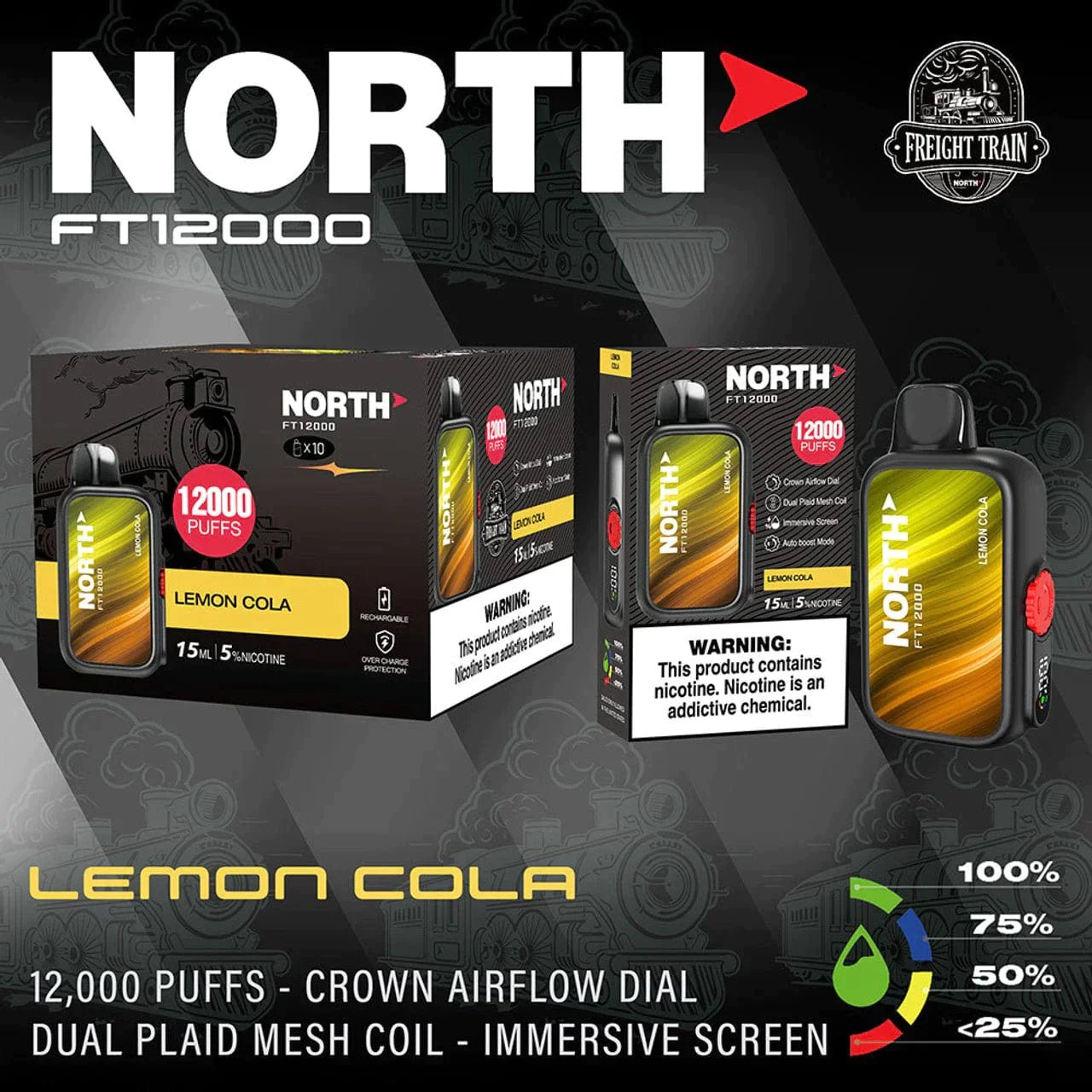 North FT12000 Disposable Vape 15mL Best Flavor Lemon Cola