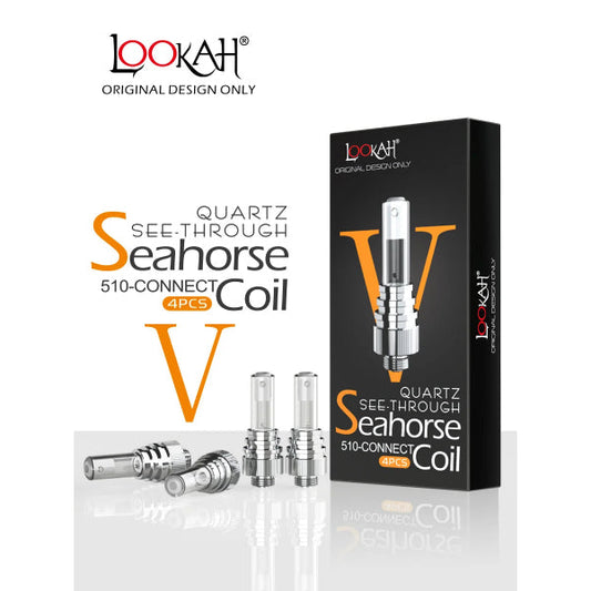 Lookah Seahorse 510 Thread Seethrough Quartz Coils