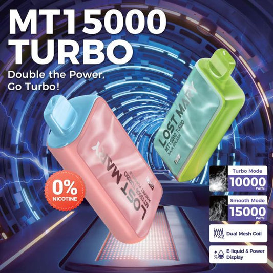 Lost Mary MT15000 Turbo Zero Nicotine Disposable Vape 16mL Best Flavors