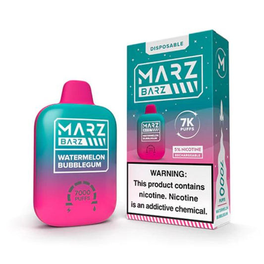 Marz Barz Disposable 7000 Puffs 12mL Best Flavor Watermelon Bubblegum