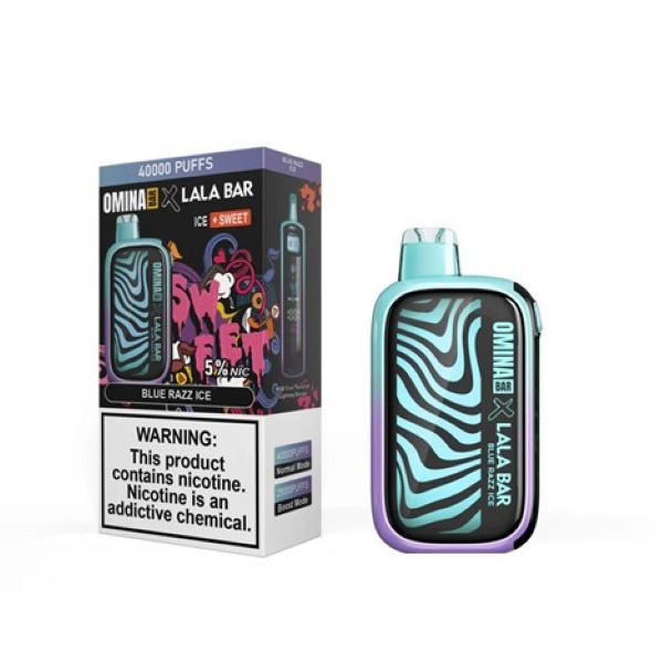 Best Deals - OMINA Bar x Lala Bar 40,000 Puffs Disposable - Blue Razz Ice (Ice + Sweet)