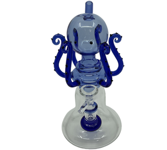 Octopus Glass Water Pipe with Showerhead Percolator(8.5 in) | Blue