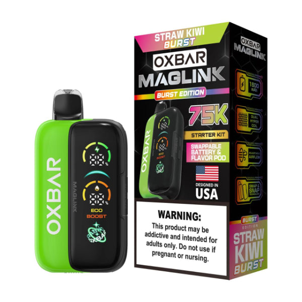 Oxbar Maglink Nixodine Kit 75,000 Puff Disposable Straw Kiwi Burst
