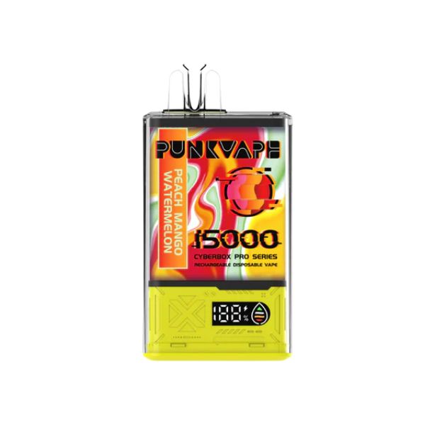 Best Deal PunkVape Cyber Box 15,000 Puffs Disposable Vape - Peach Mango Watermelon