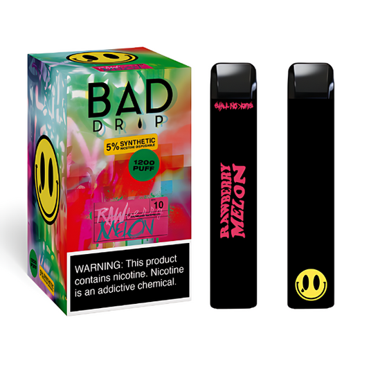 Best Deal Bad Drip Synthetic Nicotine Disposable Vape 4mL 10 Pack - Rawberry Melon