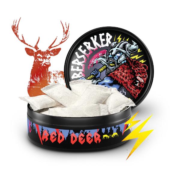 Best Deal Berserker Caffeine Pouches (15ct Can) 5 Pack - Red Deer