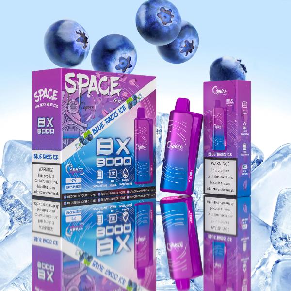 SpaceMax BX8000 Disposable Vape 15mL 8000 Puffs Best Flavor Blue Razz Ice