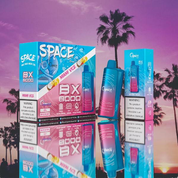 SpaceMax BX8000 Disposable Vape 15mL 8000 Puffs Best Flavor Miami Vice