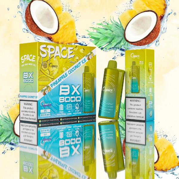 SpaceMax BX8000 Disposable Vape 15mL 8000 Puffs Best Flavor Pineapple Coconut Ice